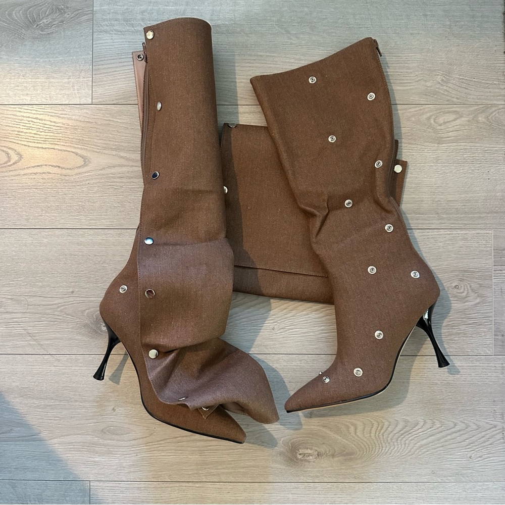 Brown Stiletto Heel Boots Yproject Style